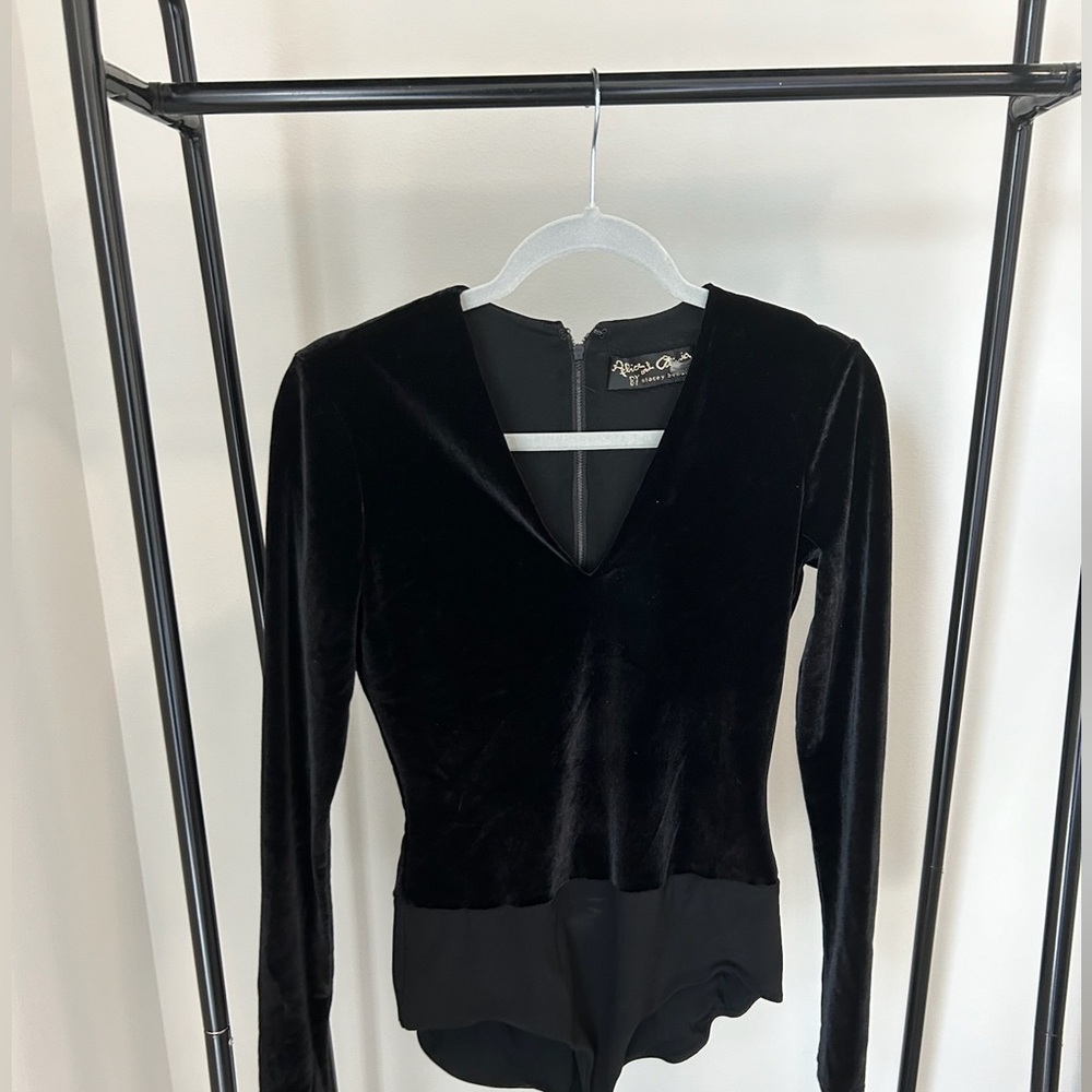Alice and Olivia black velvet bodysuit